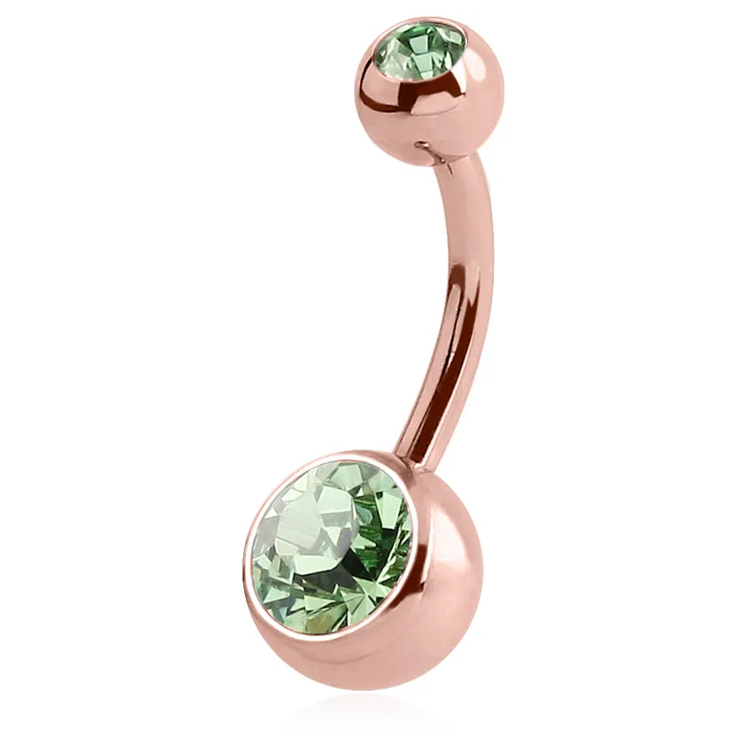 Classique Gem Belly Bars with Rose Gold Plating