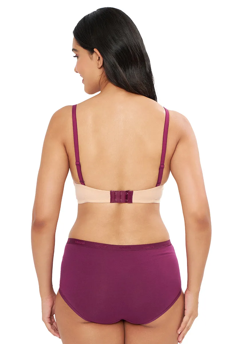 Comfort Dream Padded Non-wired T-shirt Bra - Hazelnut & Plum Caspia