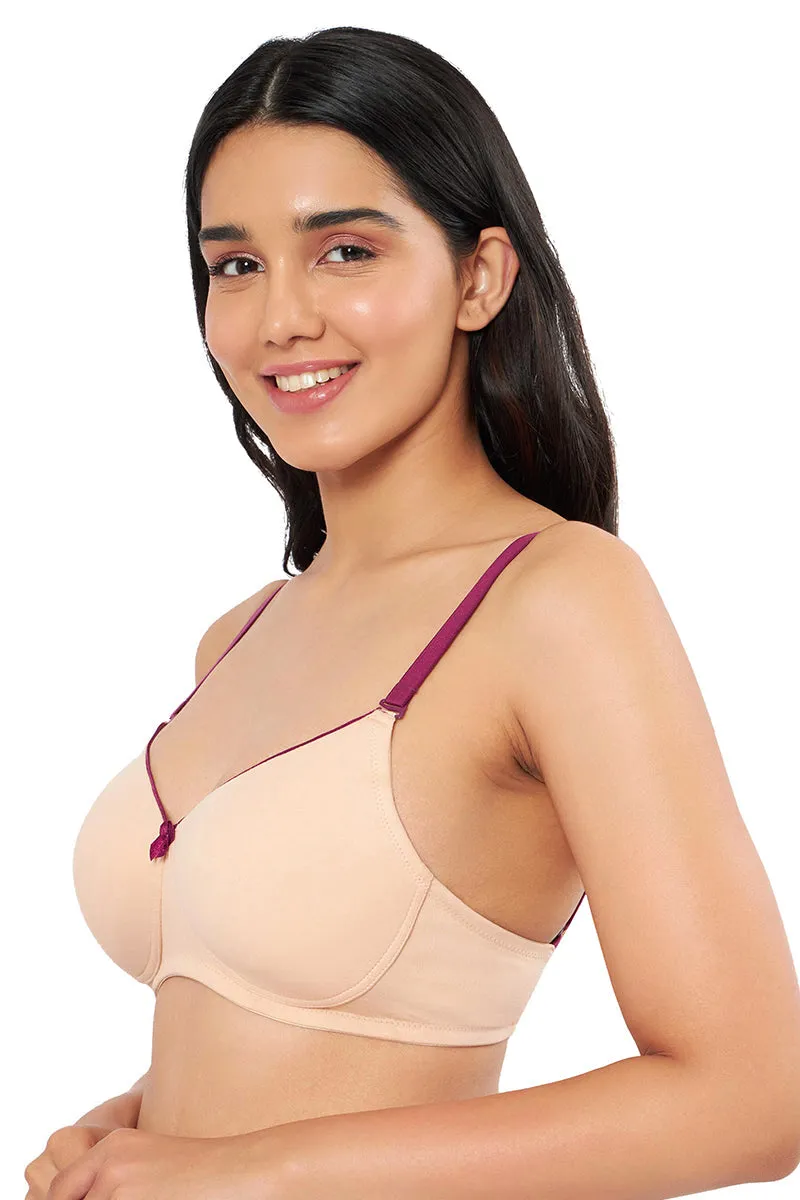 Comfort Dream Padded Non-wired T-shirt Bra - Hazelnut & Plum Caspia