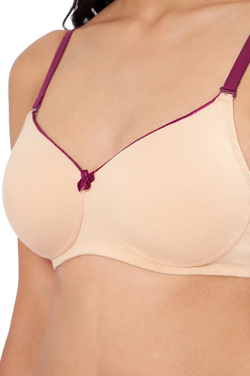 Comfort Dream Padded Non-wired T-shirt Bra - Hazelnut & Plum Caspia