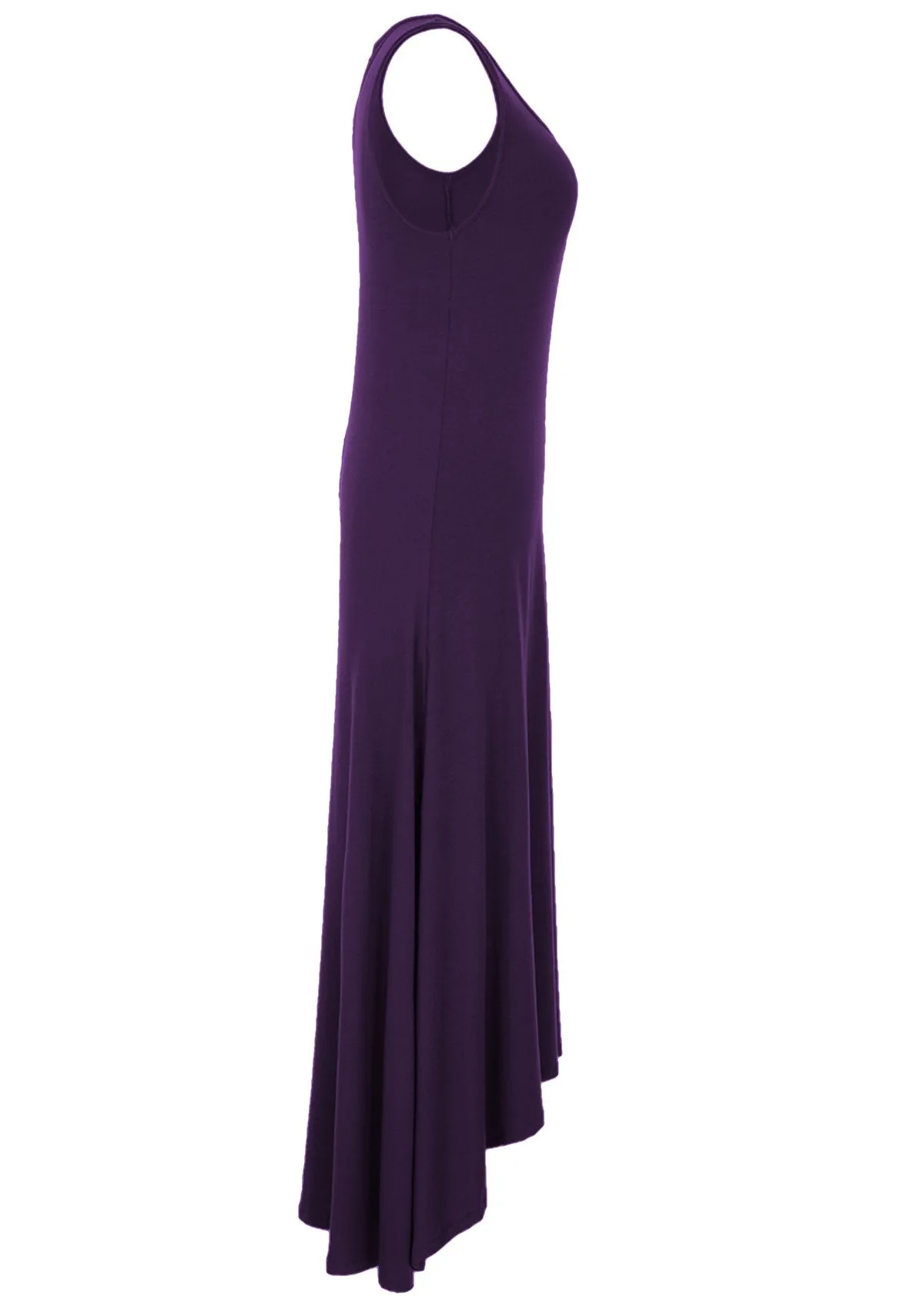 Concave Hem Dress Dark Purple