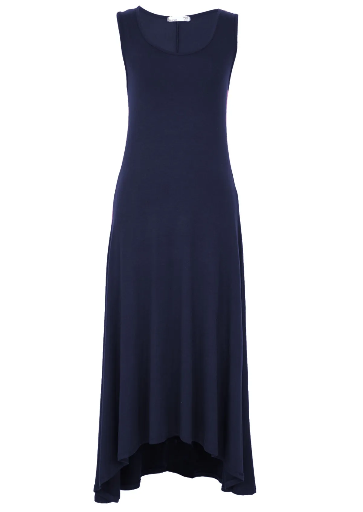 Concave Hem Dress Navy Blue