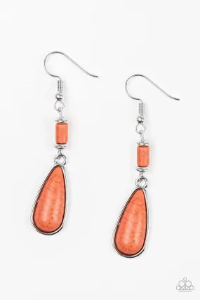 Courageously Canyon Orange Stone Earrings - Paparazzi Accessories