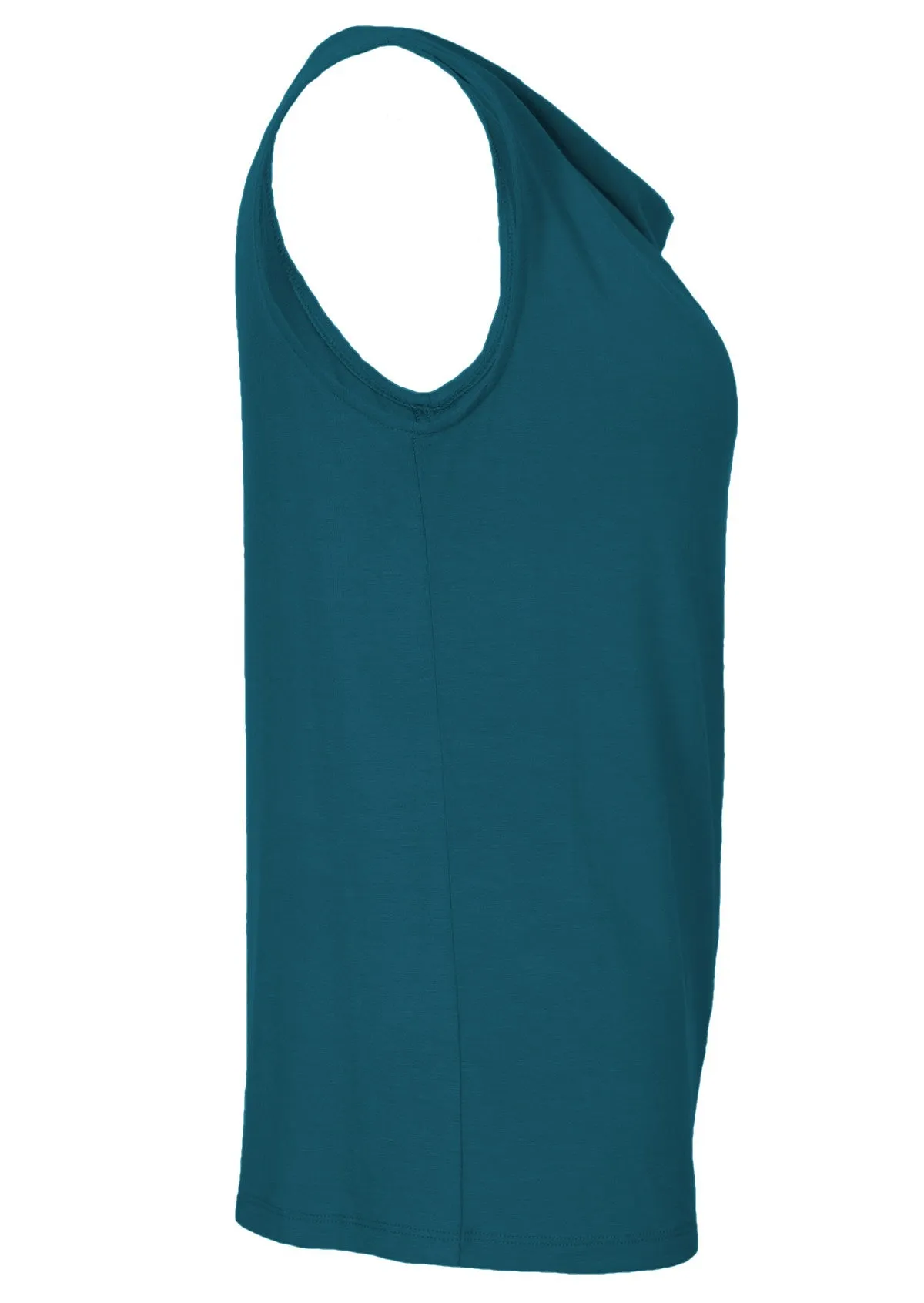 Cowl Neck Singlet Top Teal