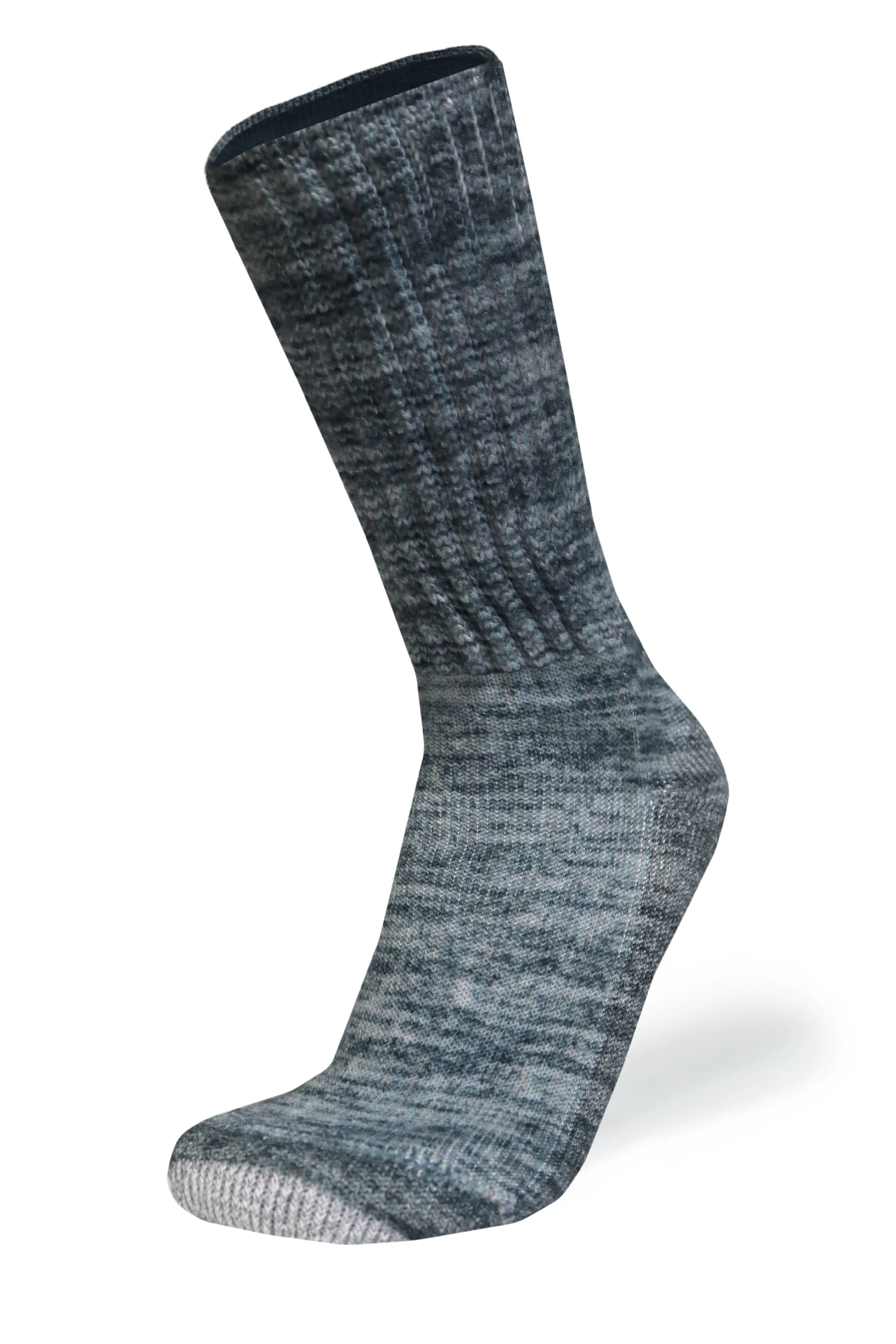 Cozy Diabetic Comfort Relax Fit Heather Grey Crew Socks