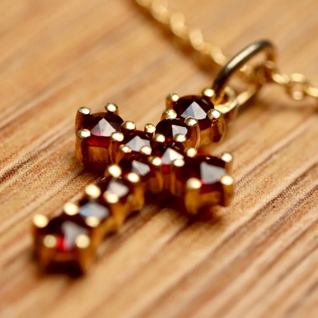 Crimea Garnet Cross Necklace