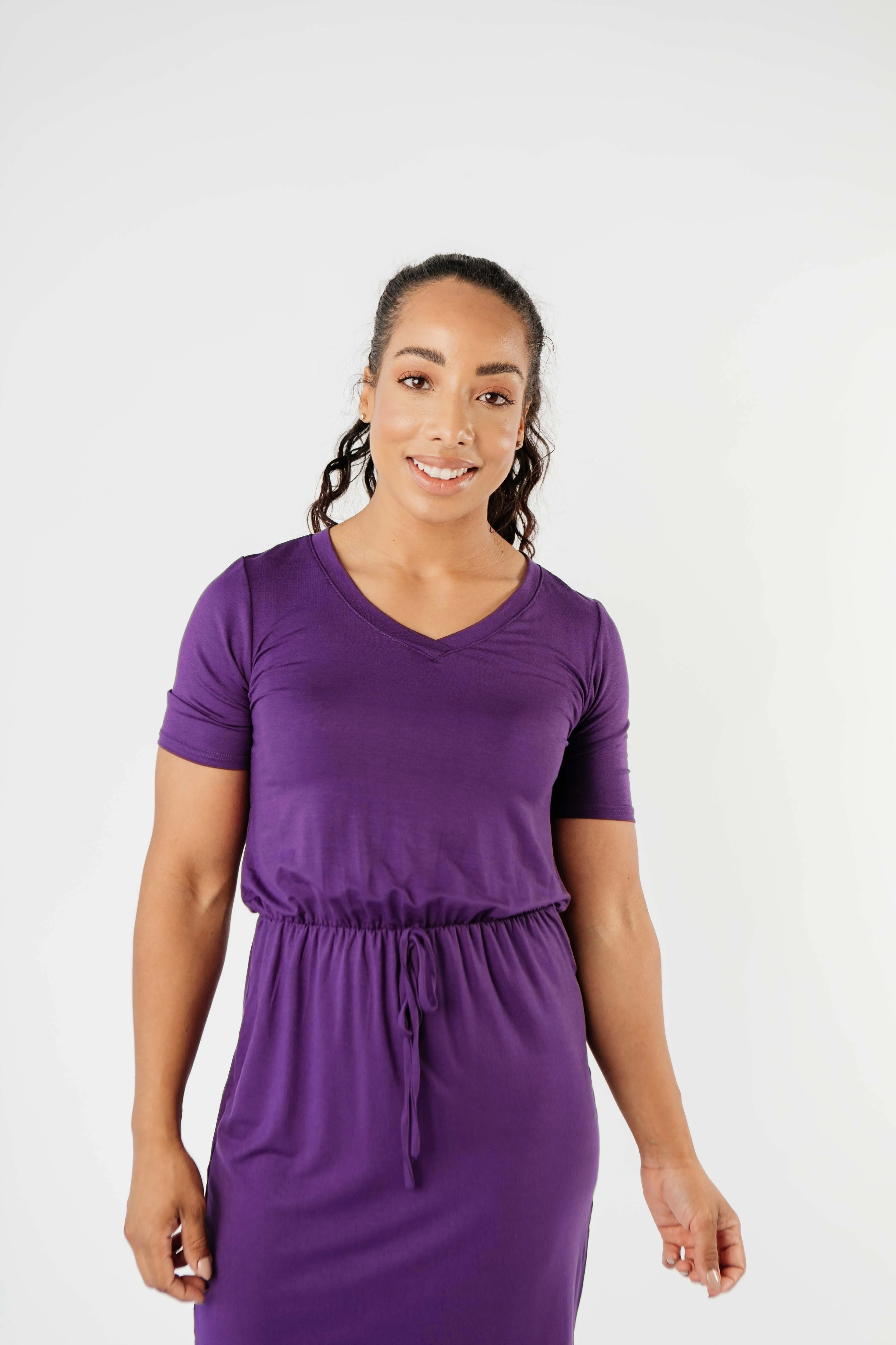 Cute Comfort Dress In Purple - On Hand