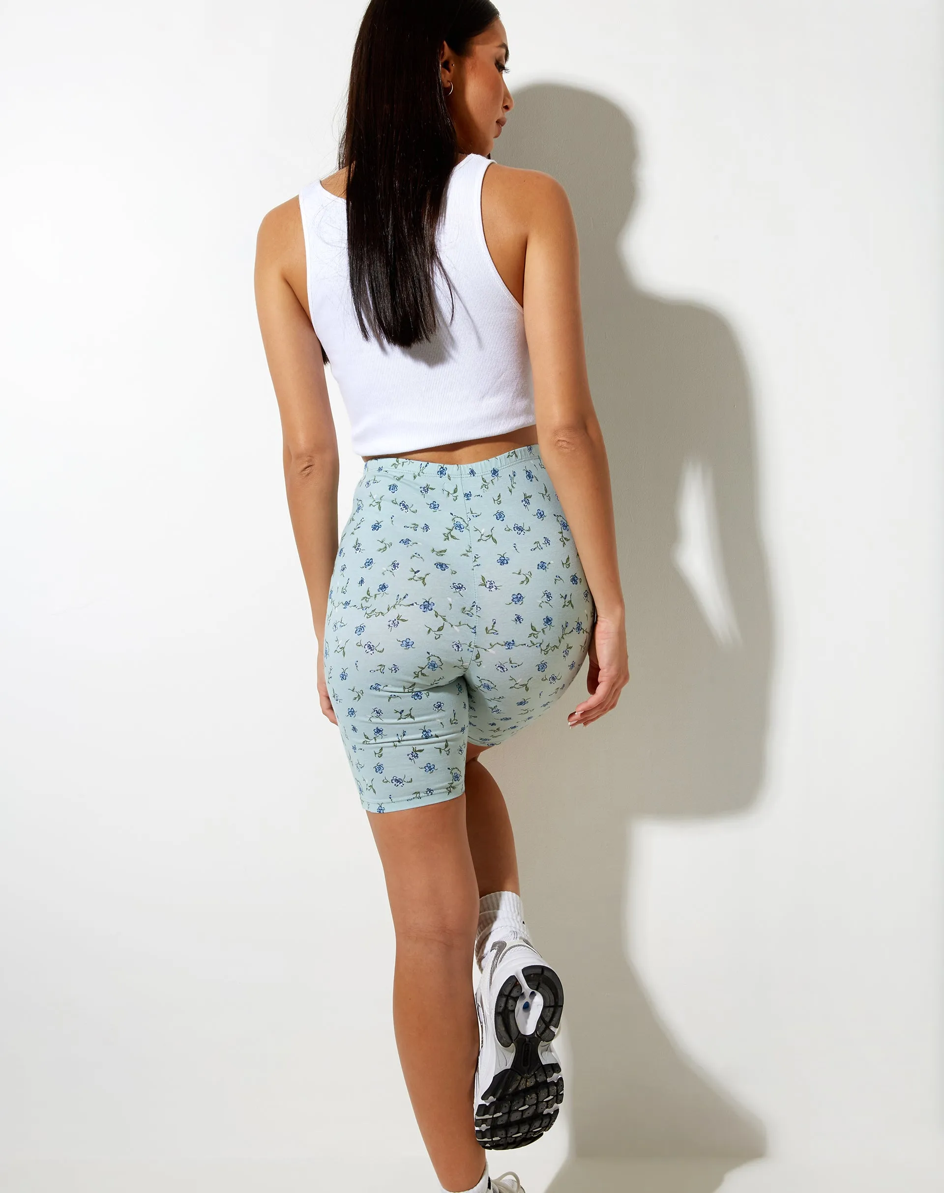 Cycle Short in Pretty Petal Green