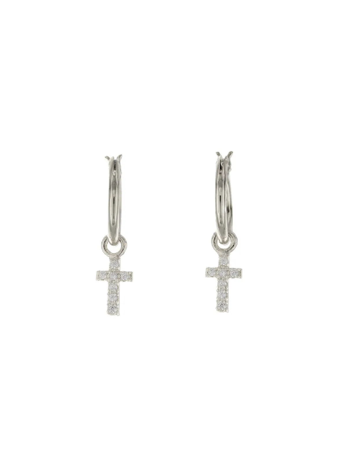 CZ Cross Hoops