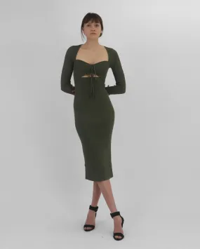 DANIKA MIDI DRESS / OLIVINE MULTI