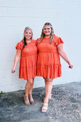 Dedicated To You Dress, Rust Orange