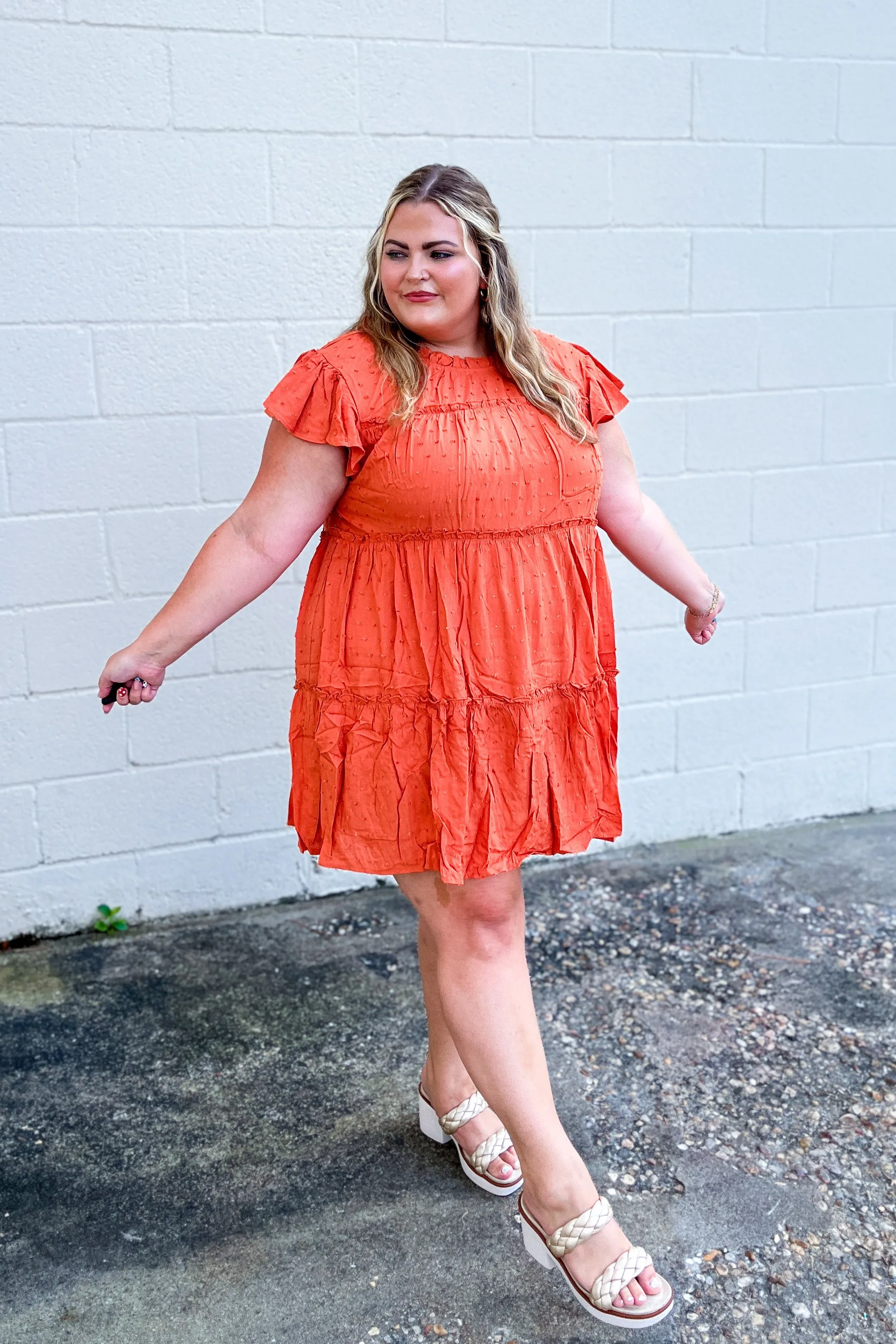 Dedicated To You Dress, Rust Orange