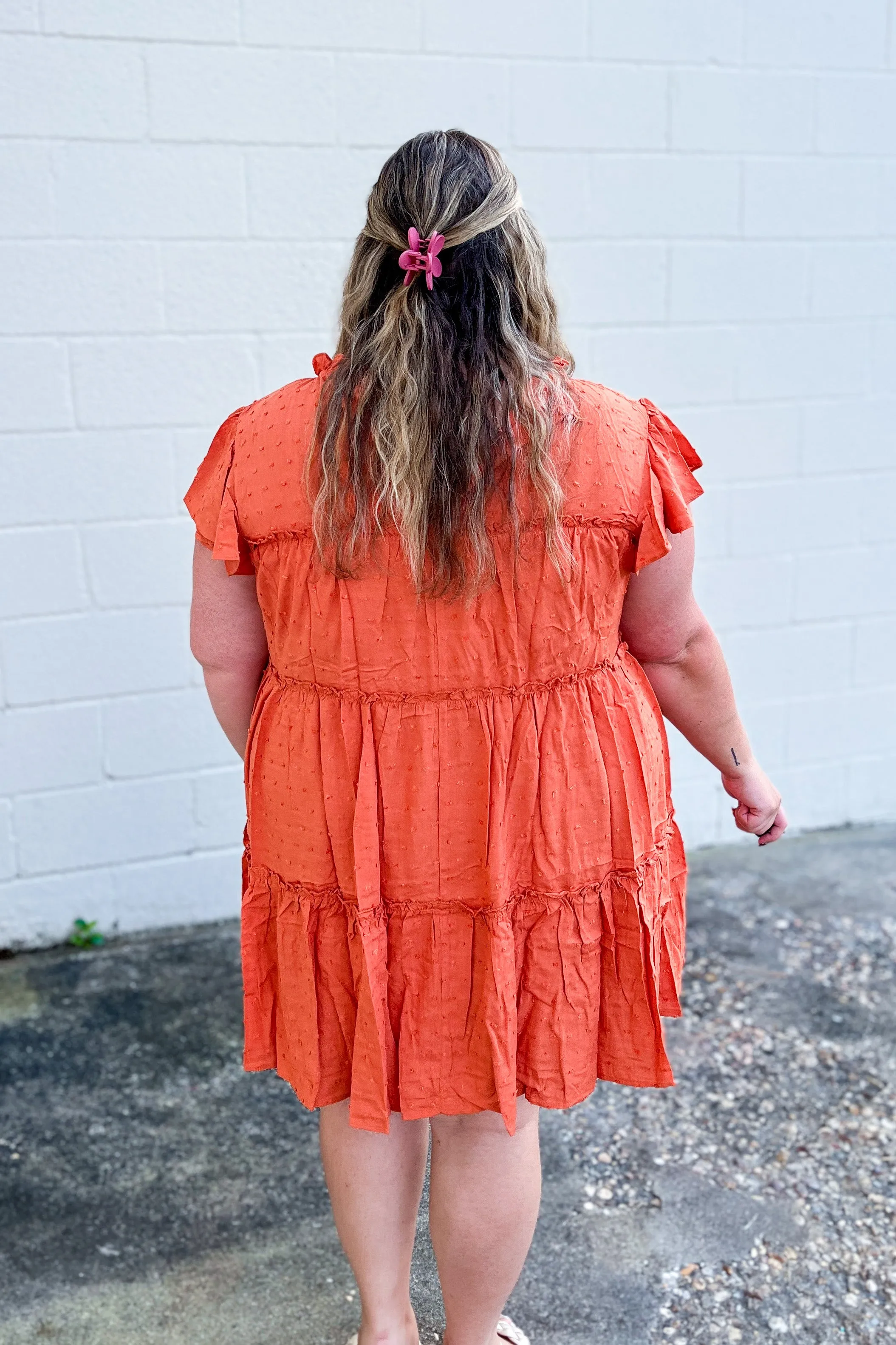 Dedicated To You Dress, Rust Orange