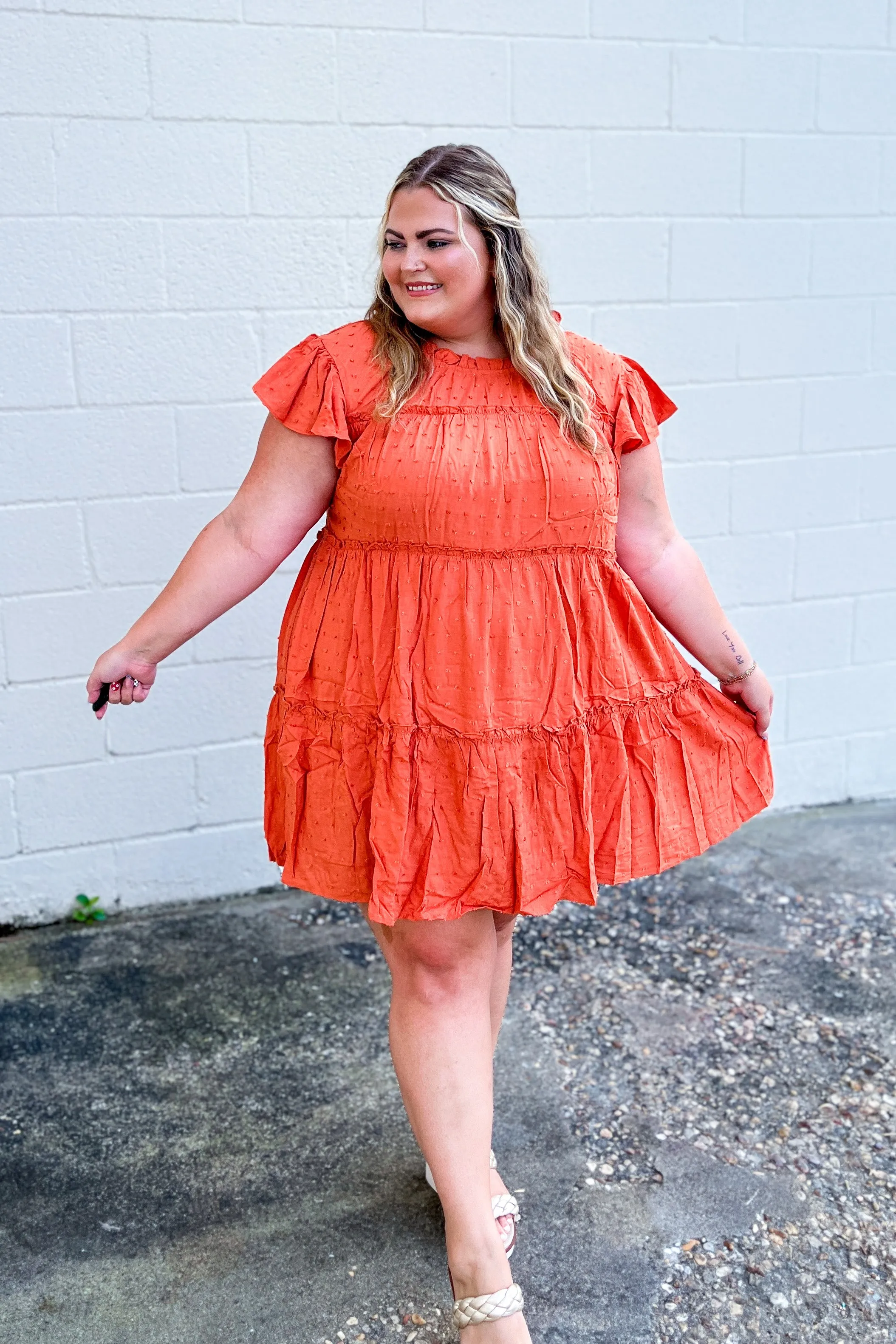 Dedicated To You Dress, Rust Orange