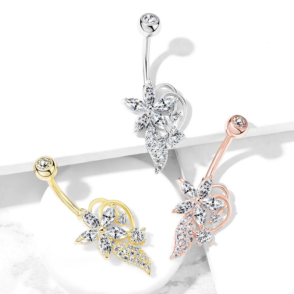 Deja Bloom Belly Ring with Gold Plating