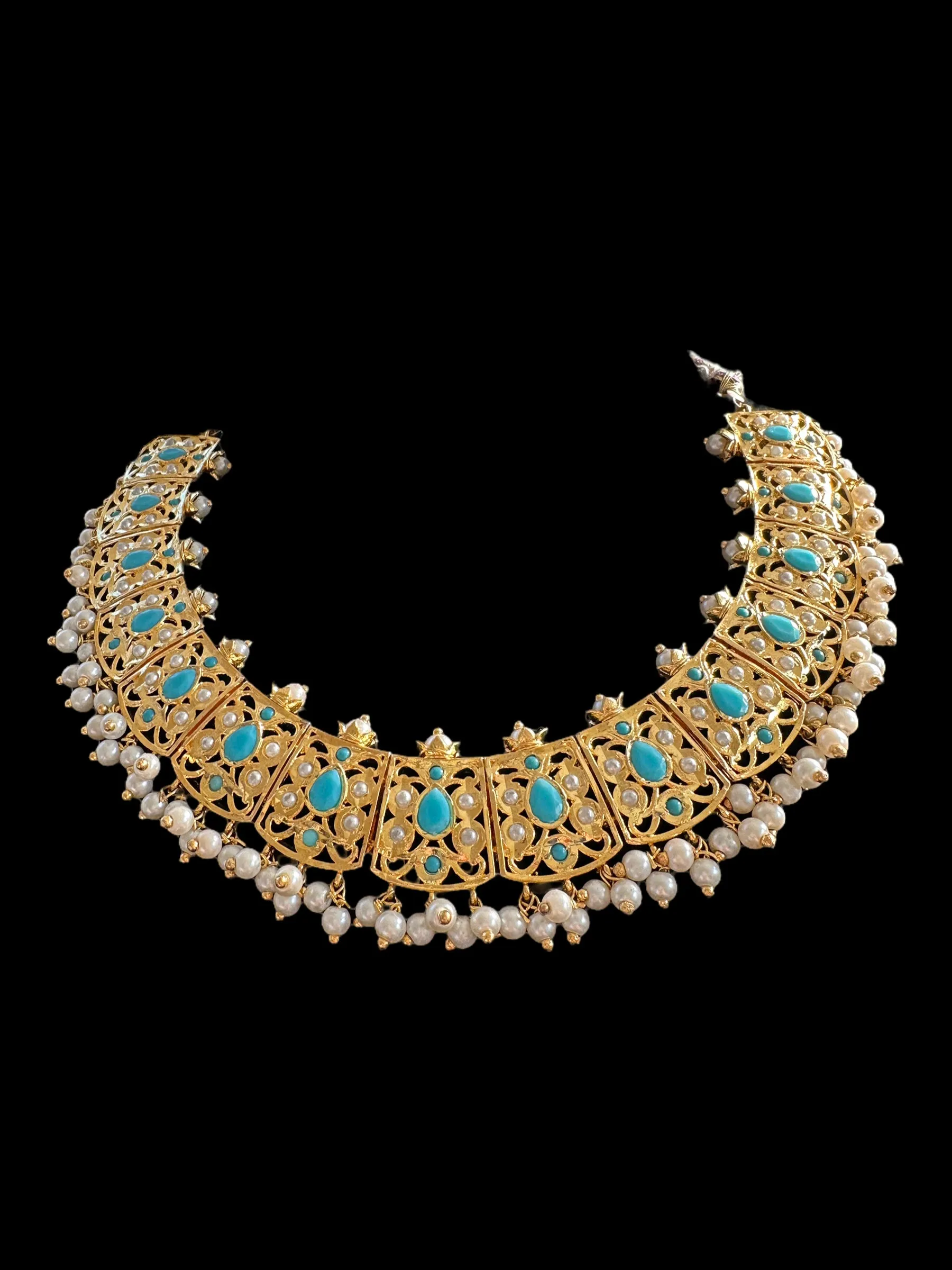 DNS103 Badia in turquoise with  pearls ( READY TO SHIP  )