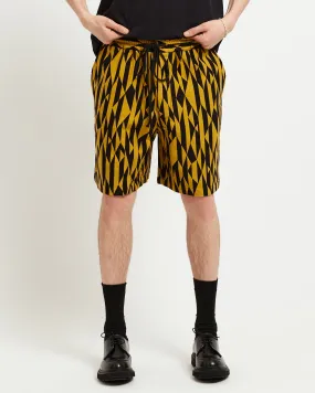 Elasticated Shorts in Yellow/Black