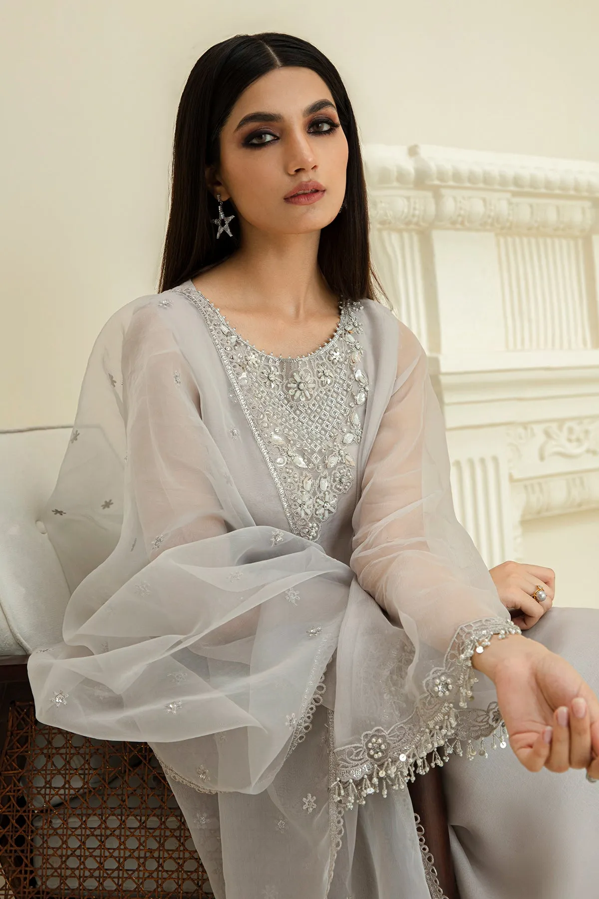 EMBROIDERED CHIFFON PR-824