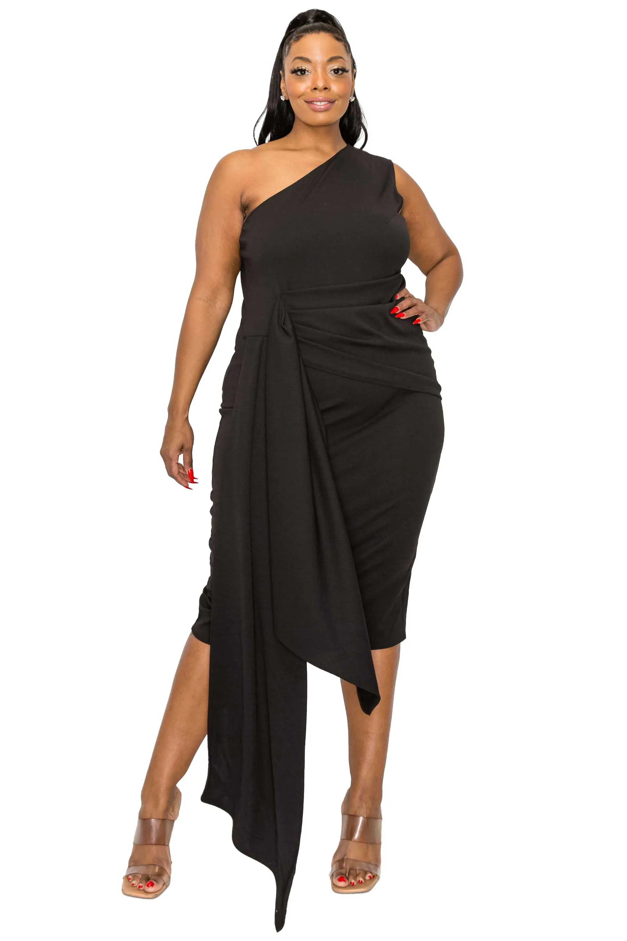 Esme Front Draped Sash Dress