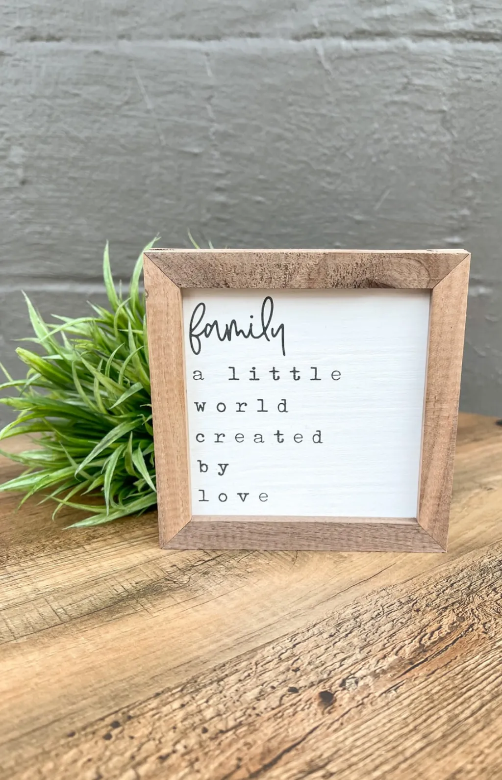 Family A Little World White Sign