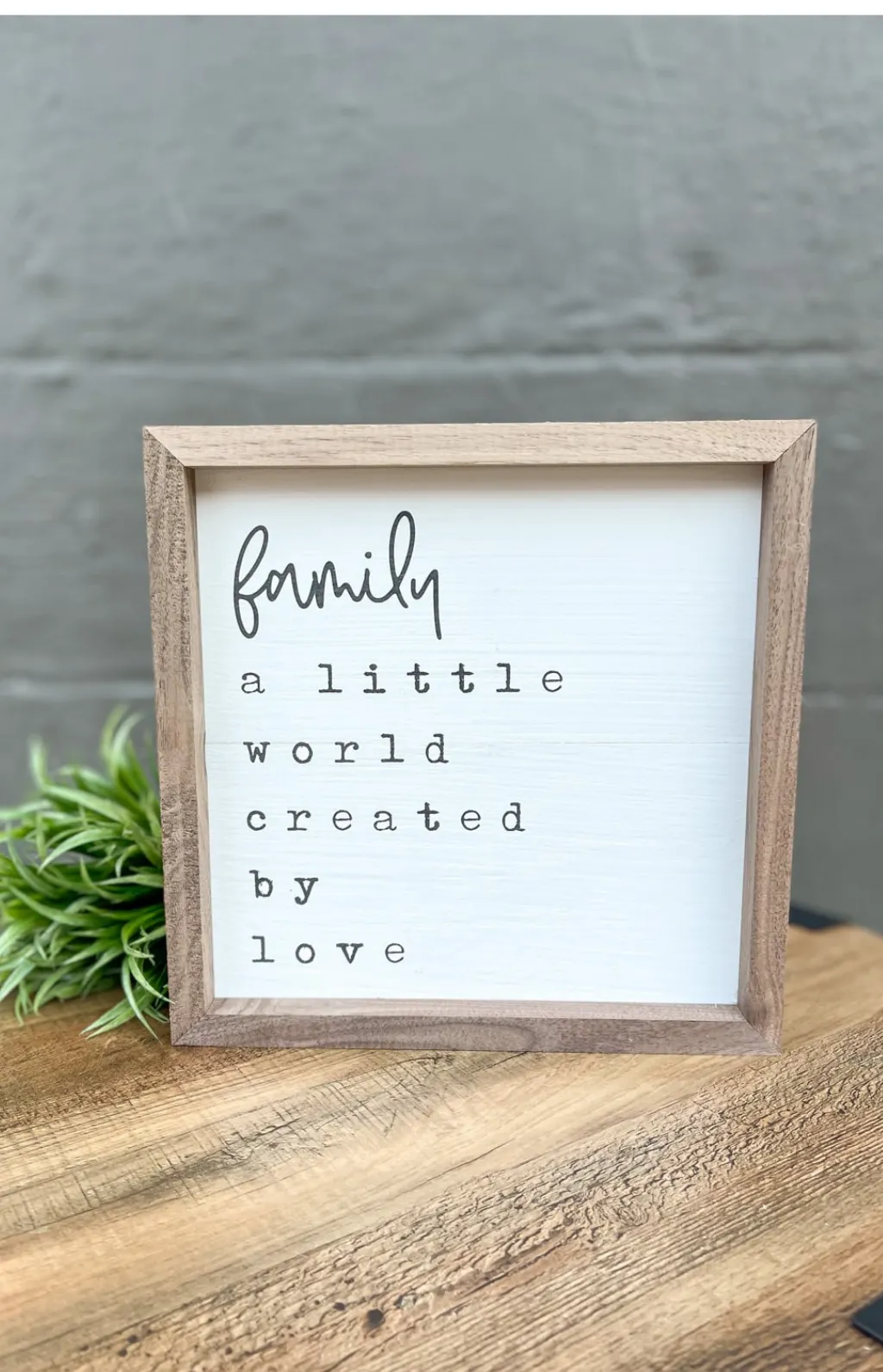 Family A Little World White Sign