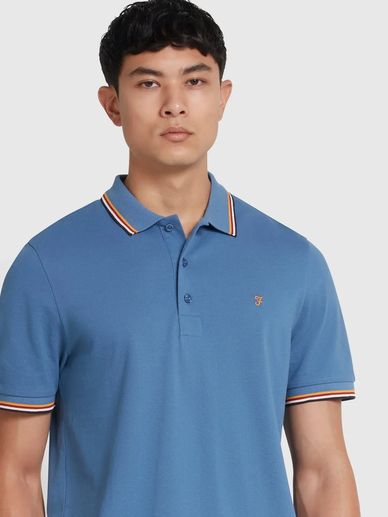 Farah Mens 'Alvin' Tipped Pique Polo Shirt Regular Fit