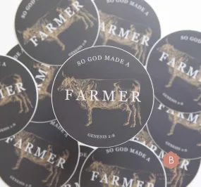 Farmer Sticker, Catholic Vinyl Sticker