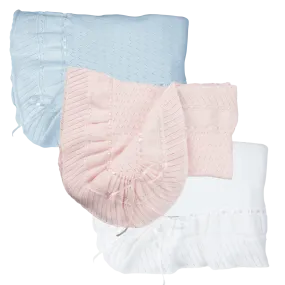 Feltman Brothers Pointelle Knit Ruffle Blanket