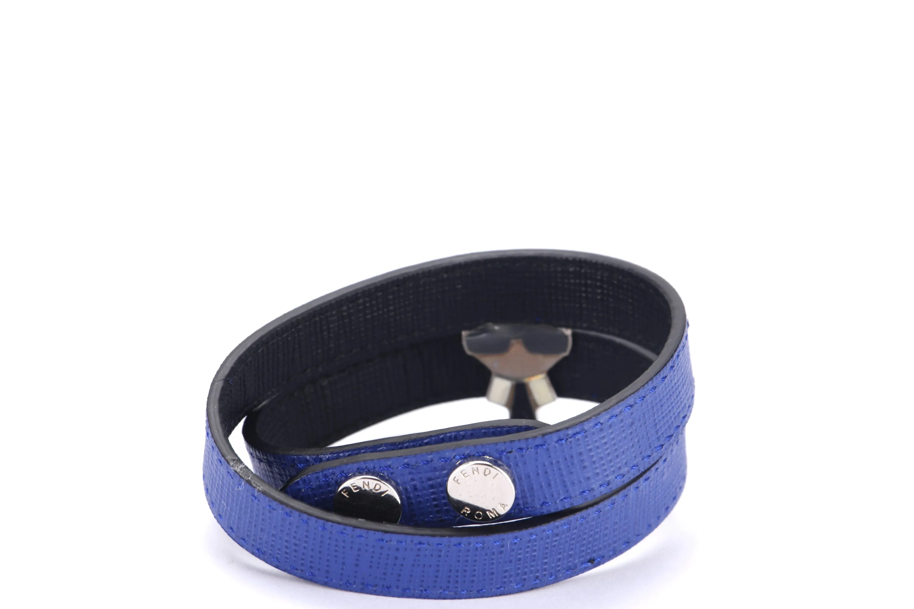 FENDI DOUBLE TOUR BLUE KARLITO BRACELET, WITH DUST COVER