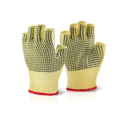 Fingerless Dotted Cut Resistant Work Gloves Level B (Pack Of 10)-Kflgmw