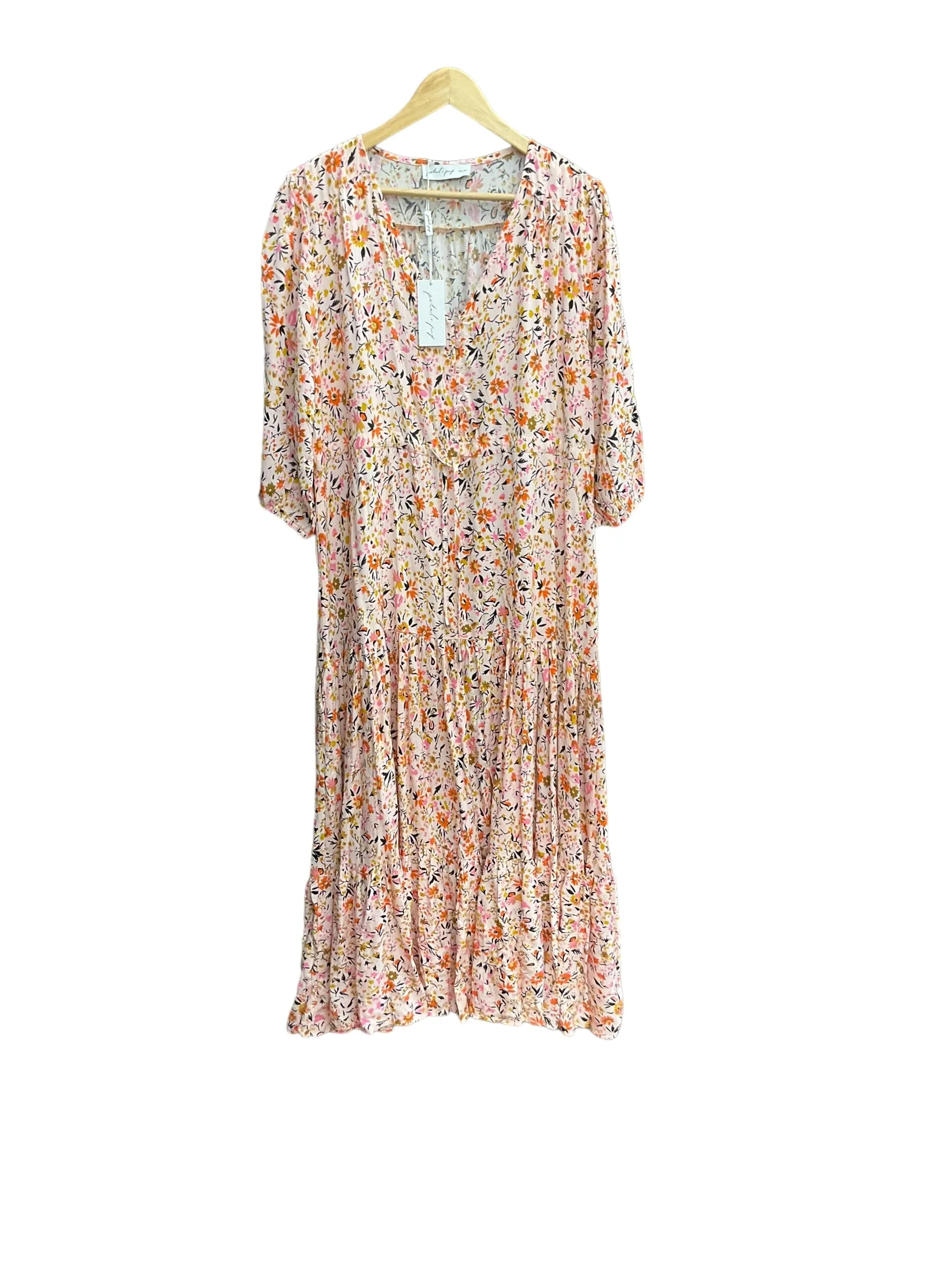 Floral Print Dress Casual Maxi Clothes Mentor, Size Xl