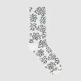 Flowers Allover Socks - White