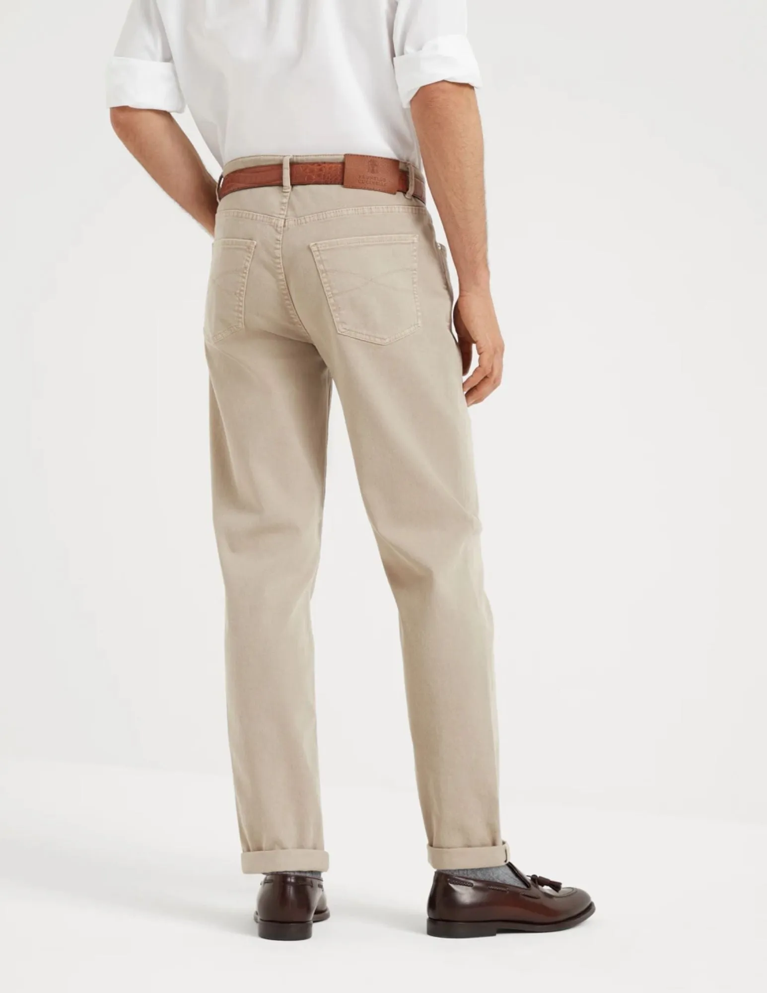 Garment-Dyed 5-Pocket denim | Light Brown