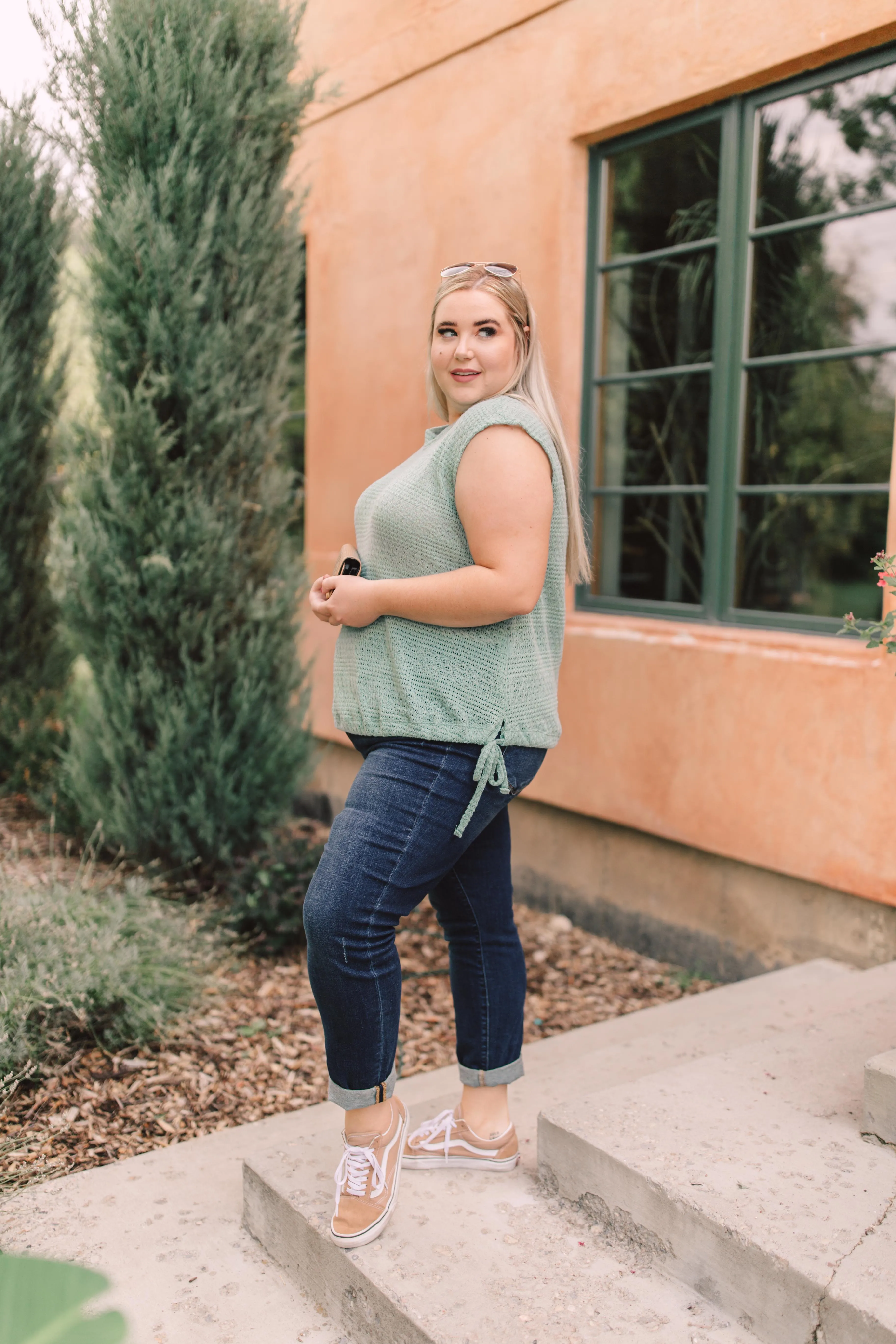 Girls Don't Sweat Sweater In Antique Blue - On Hand