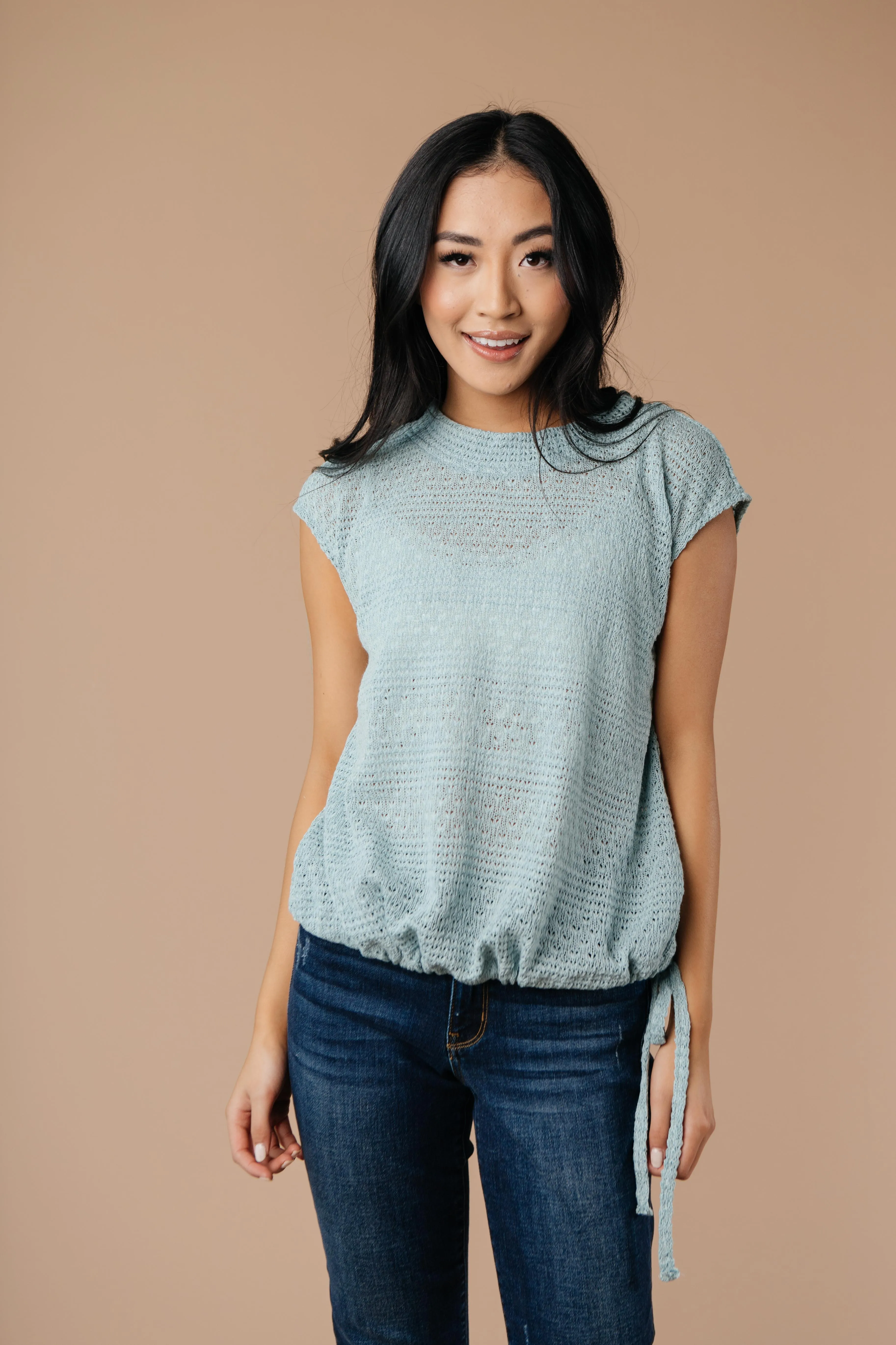 Girls Don't Sweat Sweater In Antique Blue - On Hand