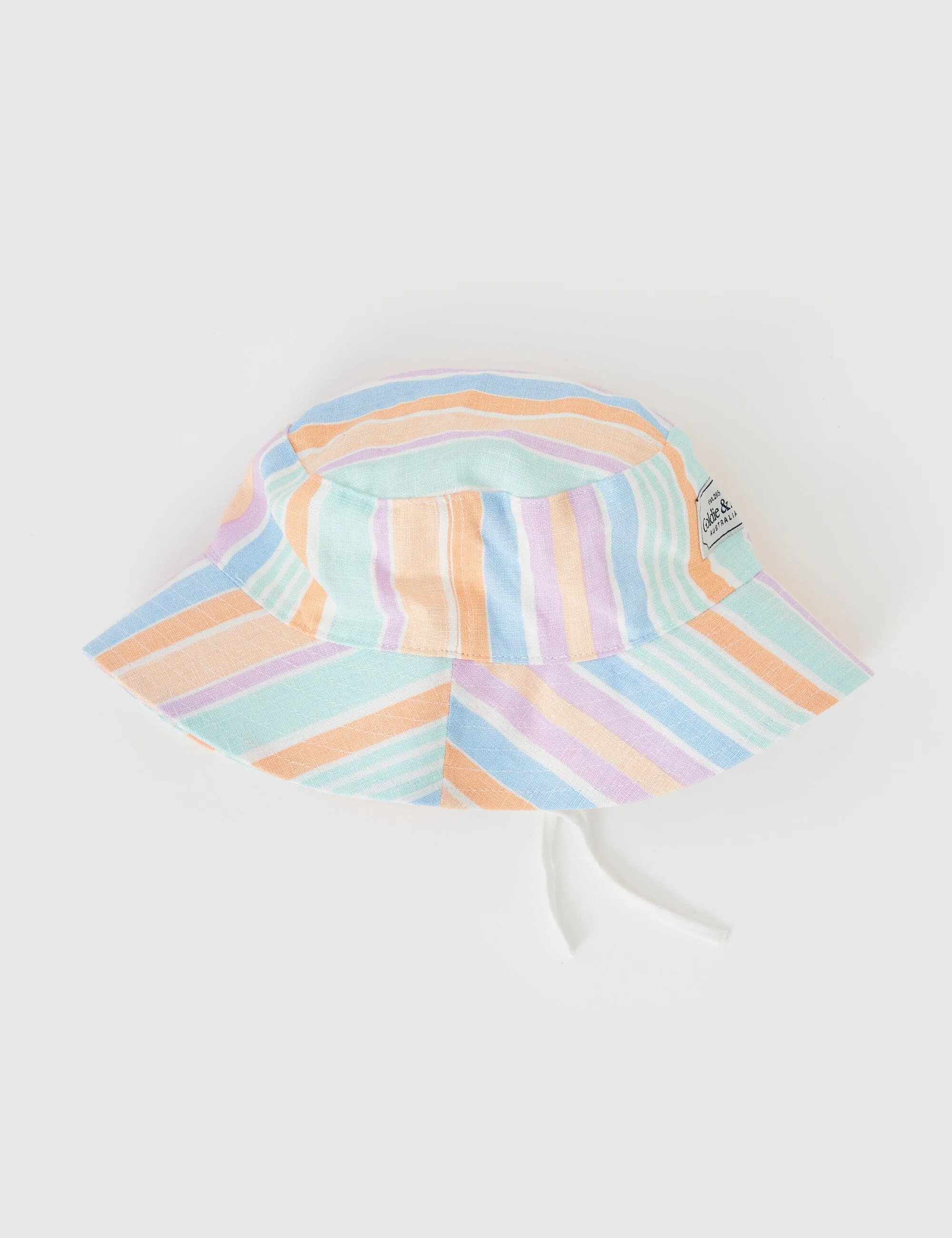 Goldie & Ace - Goldie Linen Bucket Hat Pastel Stripe