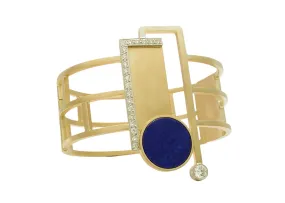 Gordon Aatlo Legacy Collection 18k Lapis Custom Art Deco Cuff