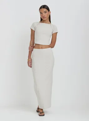 Grey Jersey Bodycon Maxi Skirt- Tillie