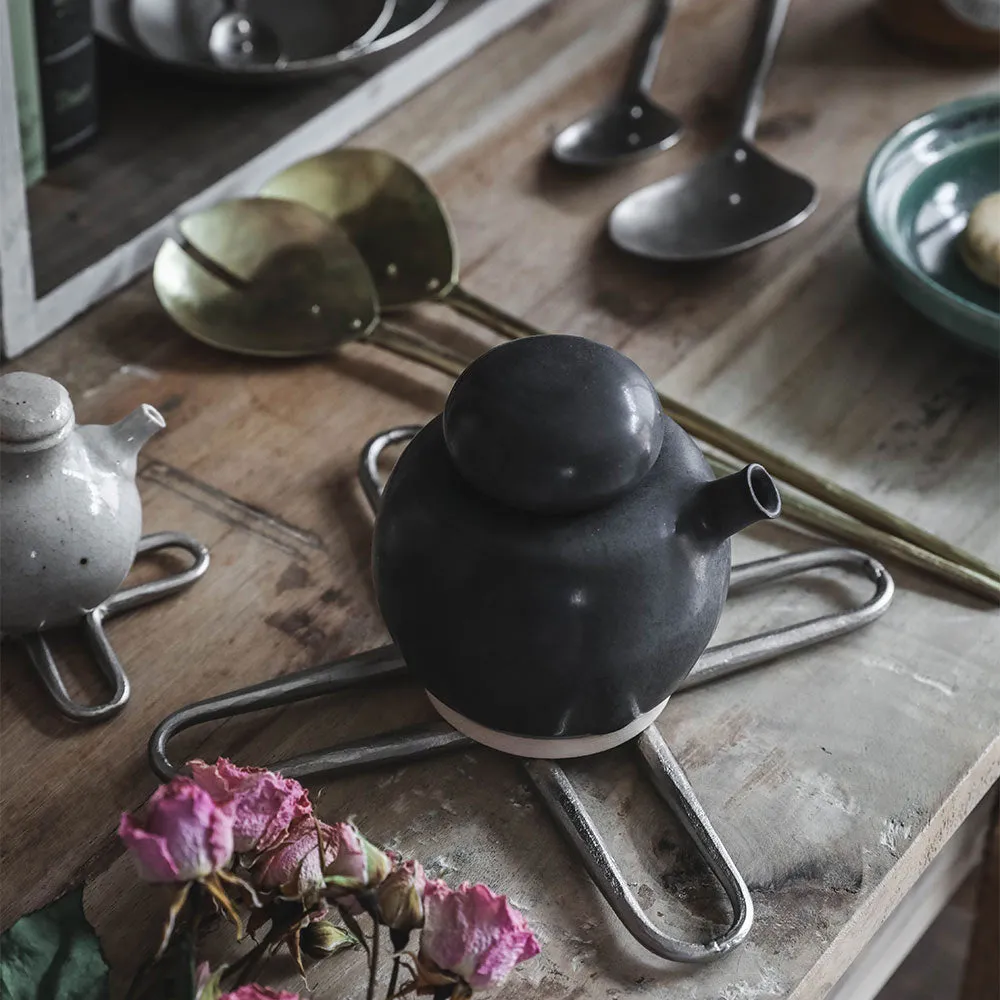 Hand Forged Salad Server Set - Brass