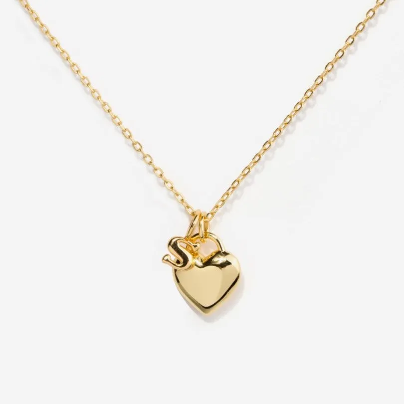 Heart Initial Necklace Set