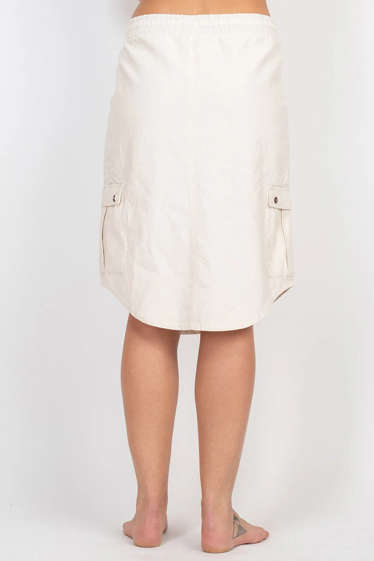 Hemp Cotton Midi Cargo Skirt