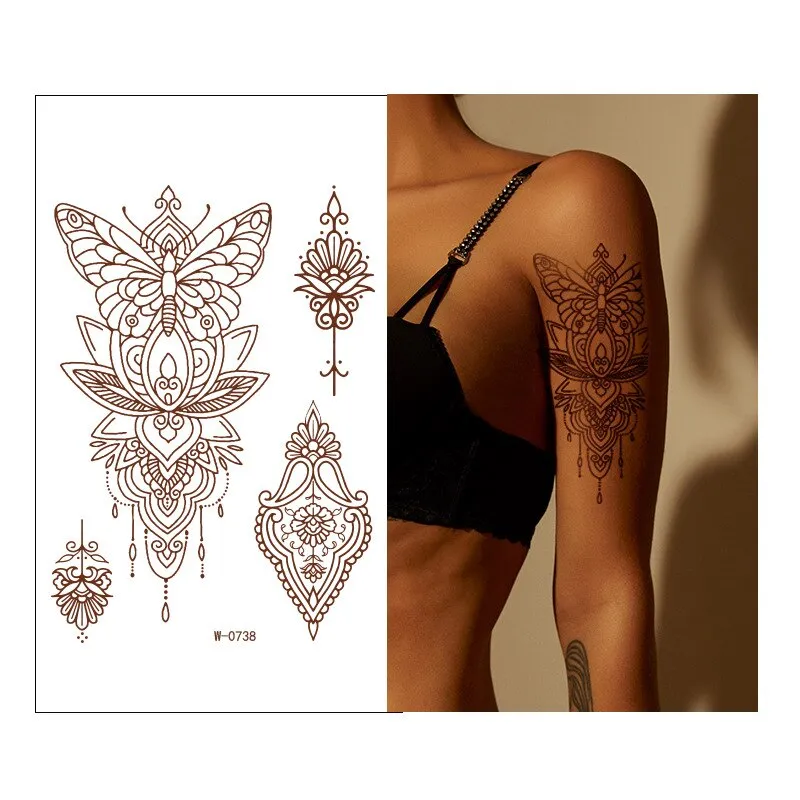 Henna Tattoos 9 Different Sheets To Choose From India Mehndi Tattoo Lotus Flower Butterfly Mandala Paisley Elephant Symbols Of Good Health And Prosperity