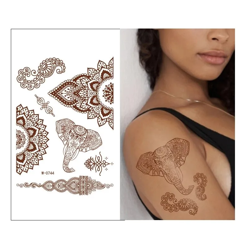 Henna Tattoos 9 Different Sheets To Choose From India Mehndi Tattoo Lotus Flower Butterfly Mandala Paisley Elephant Symbols Of Good Health And Prosperity