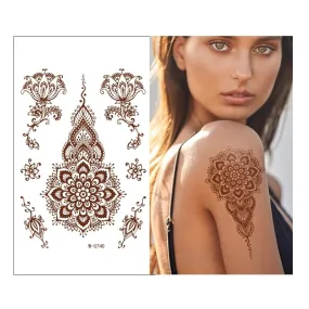 Henna Tattoos 9 Different Sheets To Choose From India Mehndi Tattoo Lotus Flower Butterfly Mandala Paisley Elephant Symbols Of Good Health And Prosperity