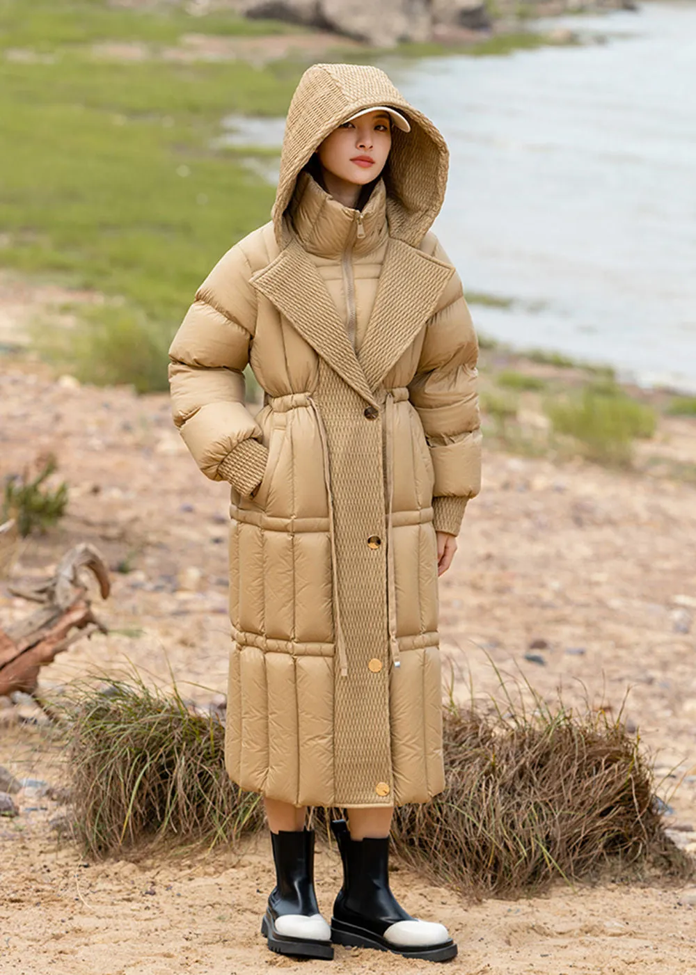 Hooded Long 800 Fill Power Thick Down Puffer Coat