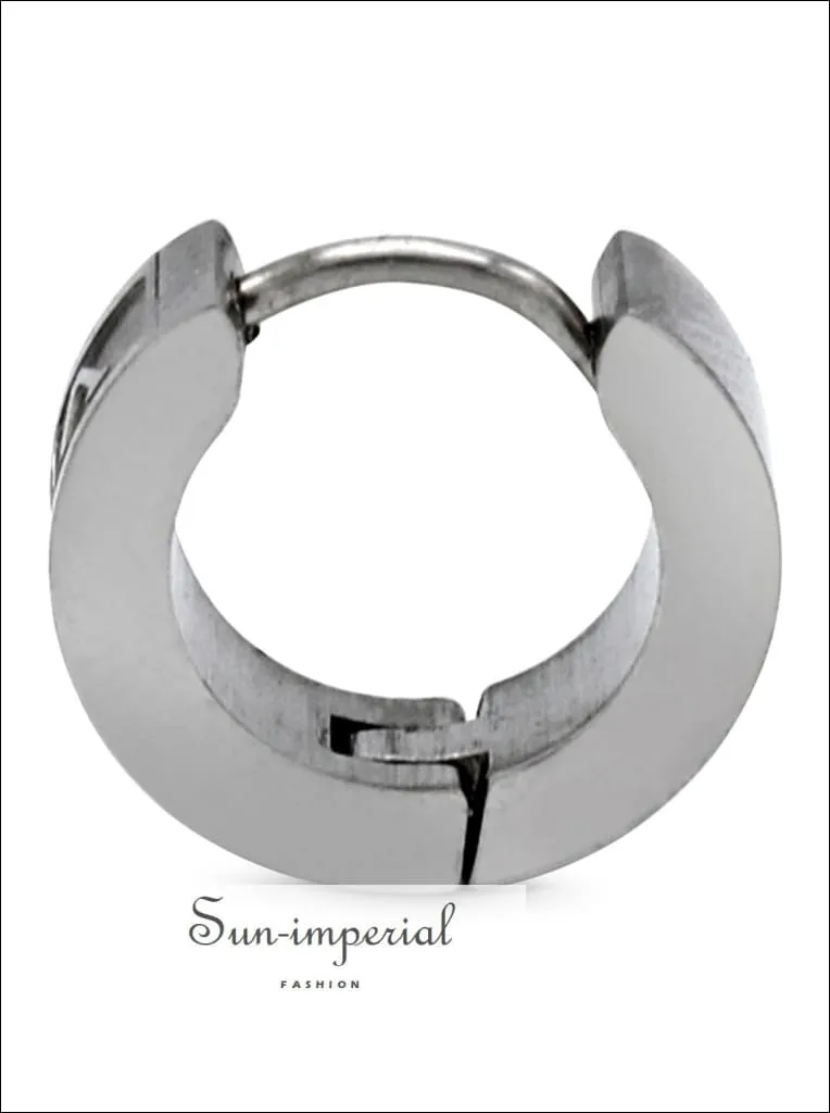 Huggie Hoop Earrings Stainless Steel Fashion Jewelry With Roman Numeral Design