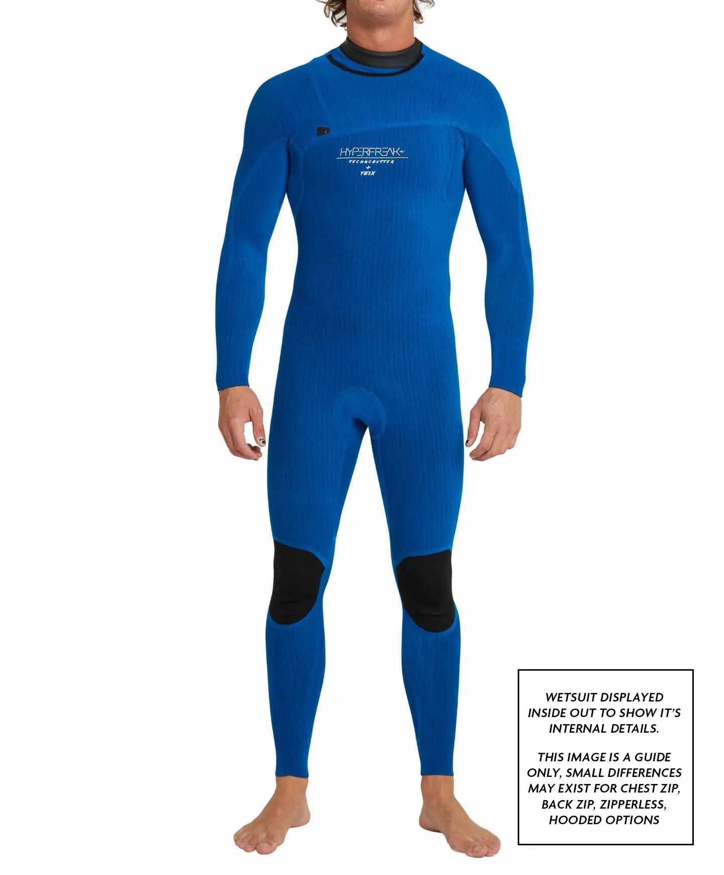 HyperFreak 2mm Short Arm Steamer Chest Zip Wetsuit - Black Marine