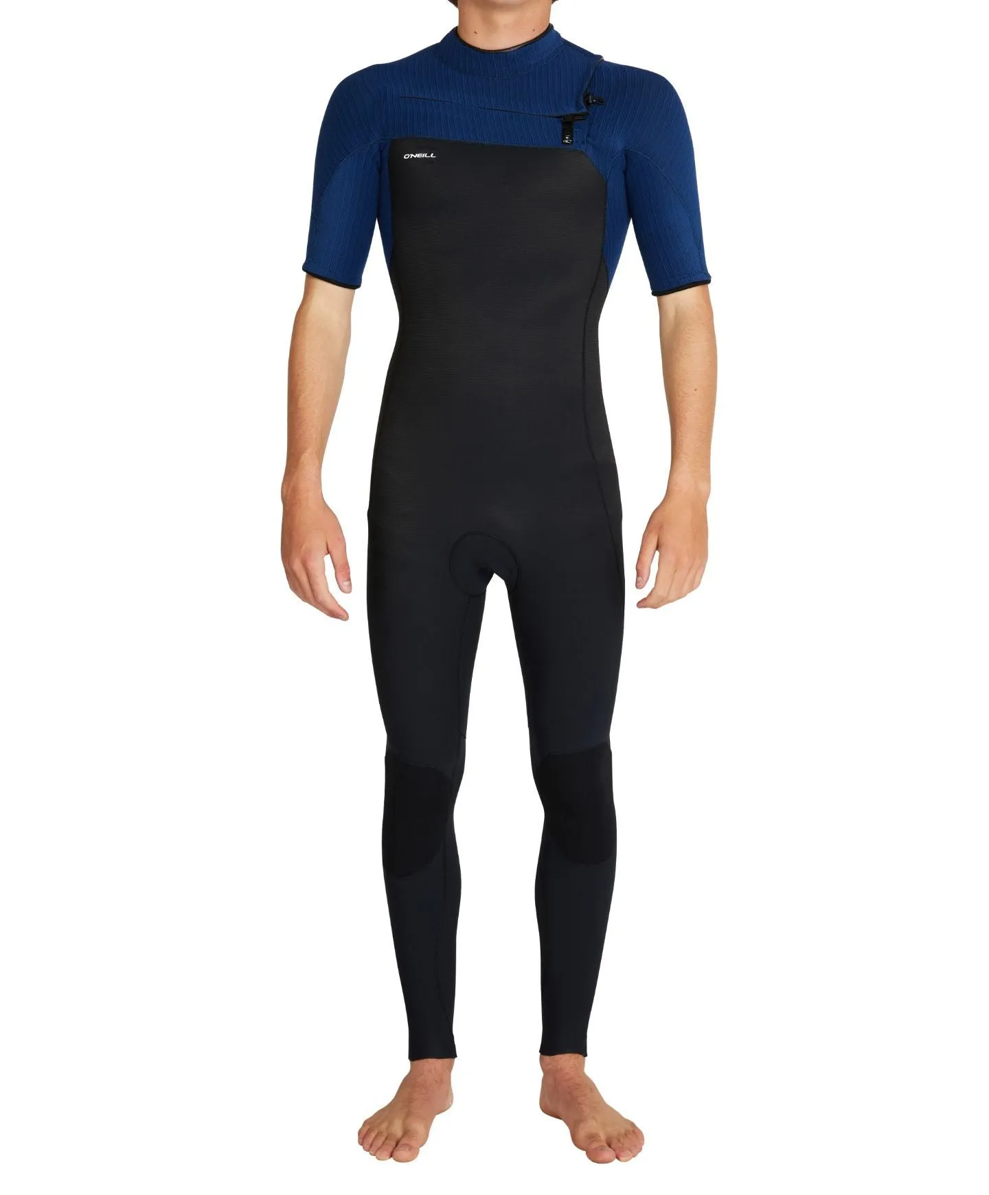 HyperFreak 2mm Short Arm Steamer Chest Zip Wetsuit - Black Marine