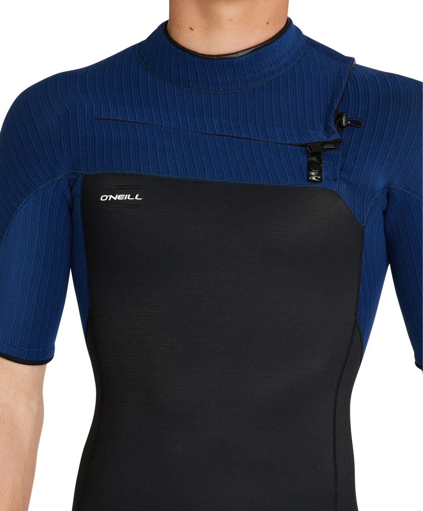 HyperFreak 2mm Short Arm Steamer Chest Zip Wetsuit - Black Marine