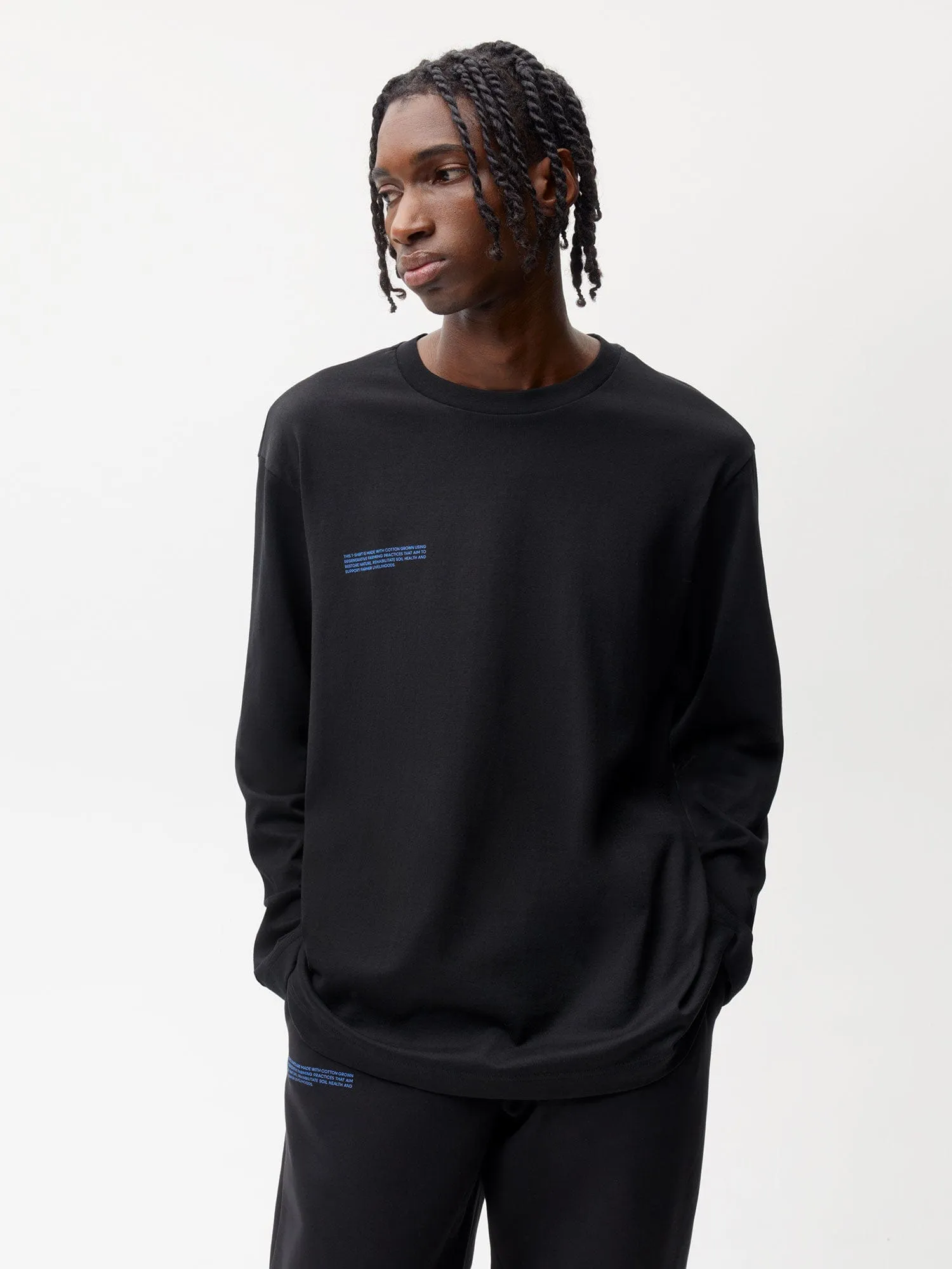 In Conversion Cotton Long Sleeve T-shirt—black